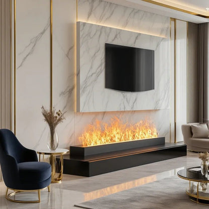 Insert 3d Decor Atomization Steam Electric Fireplace Humidifier 700mm Remote Control Black Water Vapor Flame Electric Fireplaces - Design Hoard
